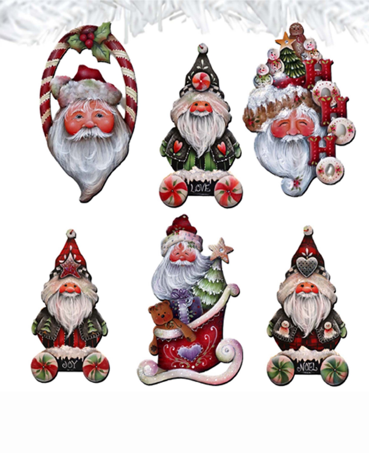 Designocracy Magical Baby Santa Christmas Wood Clip-on Ornaments Set Of 6 J. Mills-price In Multi Color