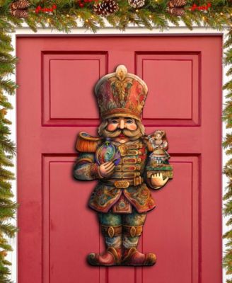 Clara and Nutcracker Prince Christmas Door Hanger Wooden Door Decor G. DeBrekht