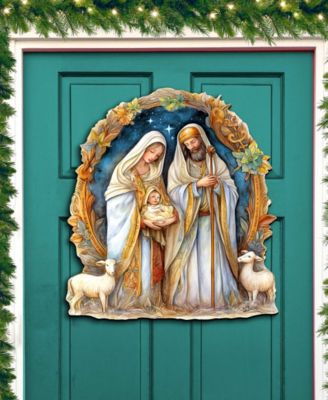 Nostalgic Nativity Scene Christmas Wooden Wall Decor Door Decor G. DeBrekht