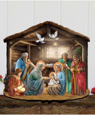 Nativity Scene Christmas Wooden Door Hanger Door Decor G. DeBrekht