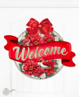 Christmas Wreath Christmas Wooden Door Decor Welcome Sign G. DeBrekht