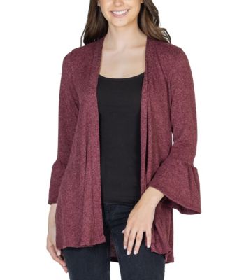 Women's Three Quarter Bell Sleeve Open Cardigan Jacket