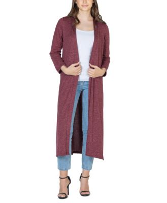 Women's Long Duster Open Front Knit Cardigan Jacket