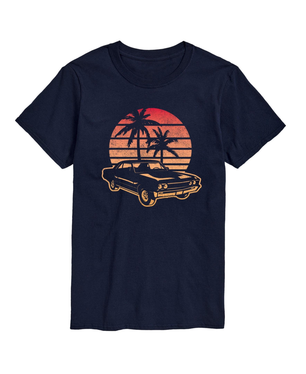 Men's Sunset Car Short Sleeve T-shirt - Blue