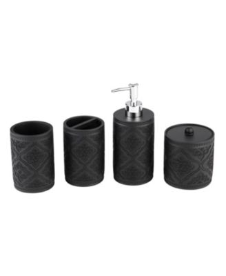 4pc Arabesque Resin Paint Coated Bath Accessory Set - Macy's