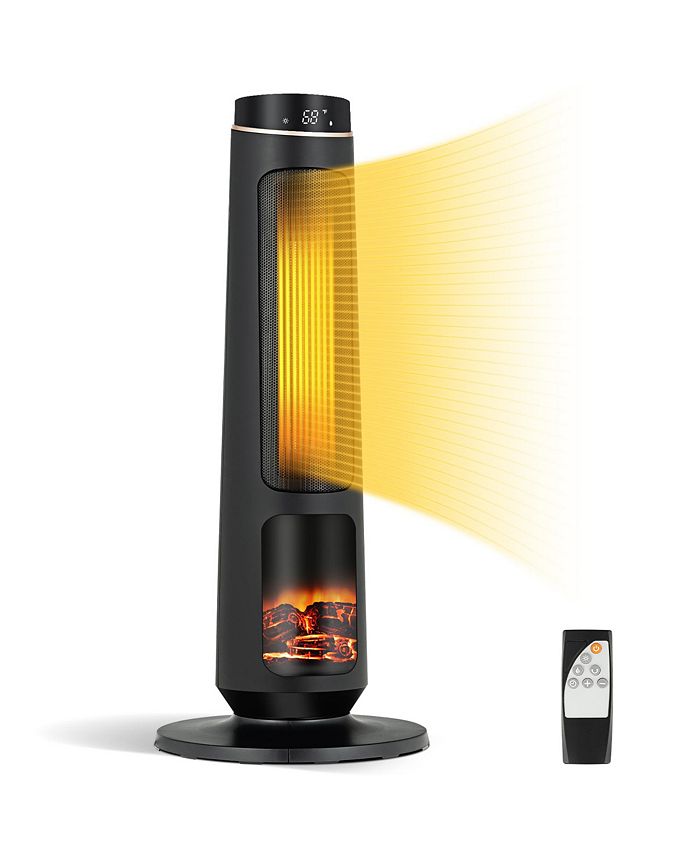 Costway 1500W Electric Space Heater PTC Fast Heating Ceramic Heater 3D  Realistic Flame - Macy's