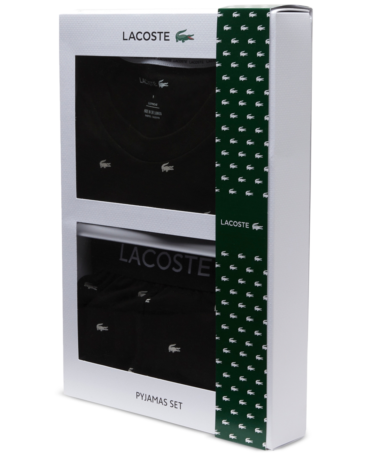 Lacoste Men's 2-Pc. T-Shirt & Shorts Pajama Set -white