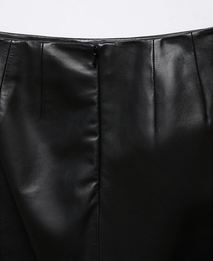 MANGO Women's Leather Midi Skirt - Macy's