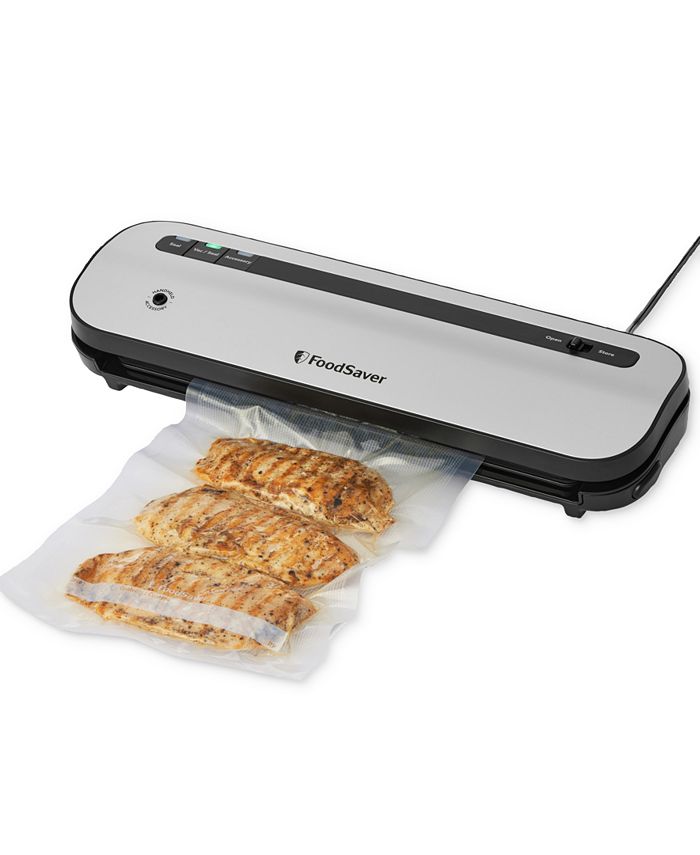 Foodsaver Space-Saving Vacuum Sealer with Bags and Roll, Silver