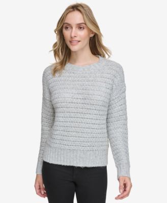 Calvin Klein - Women's Metallic Pointelle Knit Sweater
