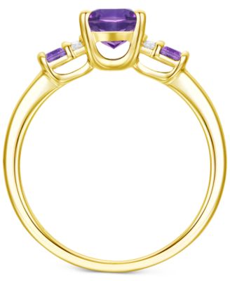 Amethyst (1-1/2 ct. t.w.) & Lab-Grown White Sapphire (1/20 ct. t.w.) Statement Ring in 14k Gold-Plated Sterling Silver (Also in Additional Gemstones)