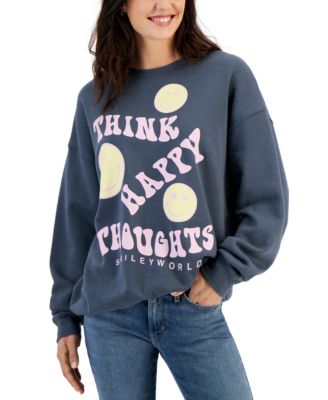 SmileyWorld - Juniors' Think Happy Thoughts Sweatshirt