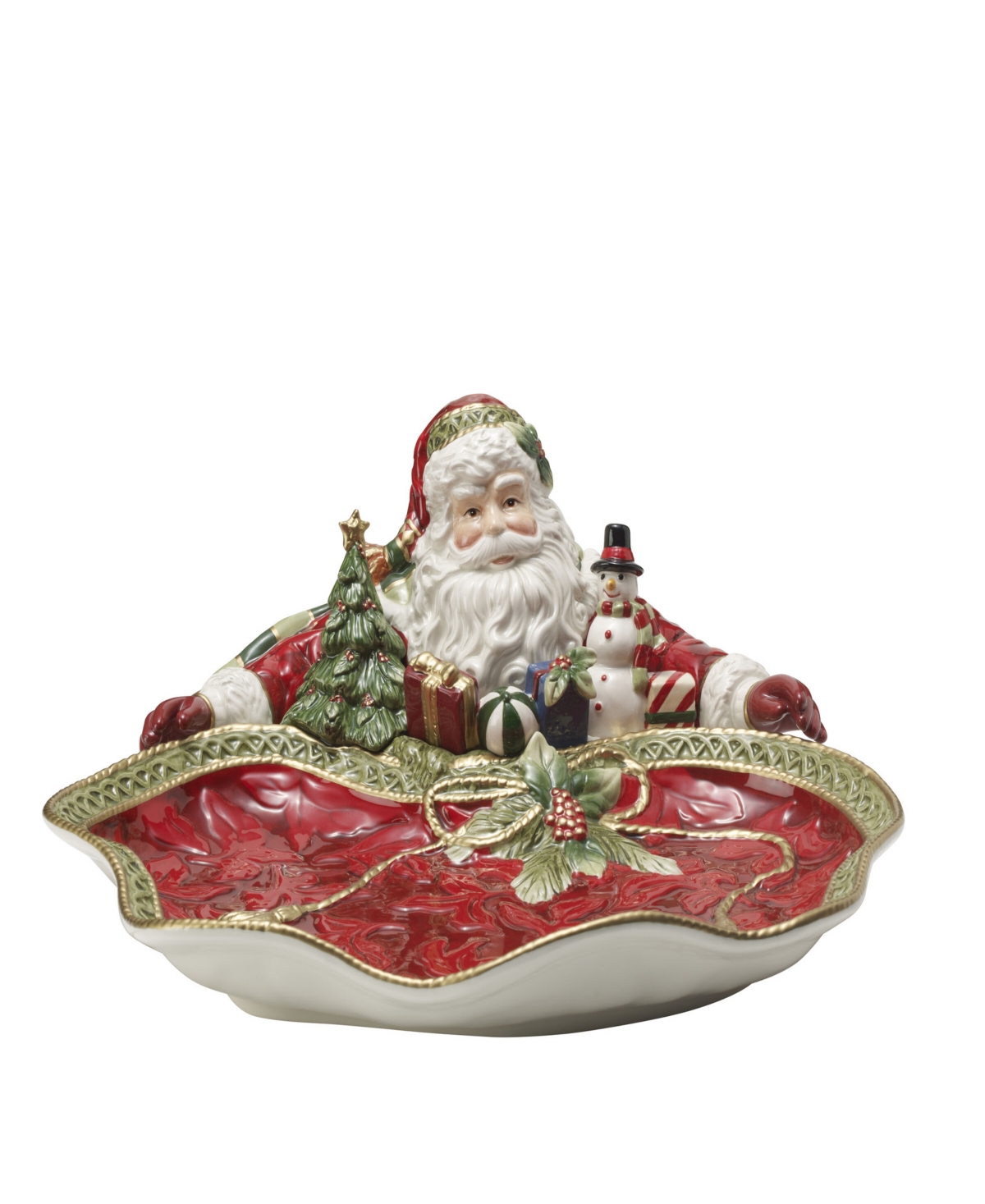 FITZ AND FLOYD HOLIDAY HOME SANTA SERVER, 13.5-IN