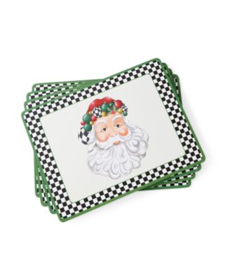 Christmas Tree Black & White Placemat and Coaster Set