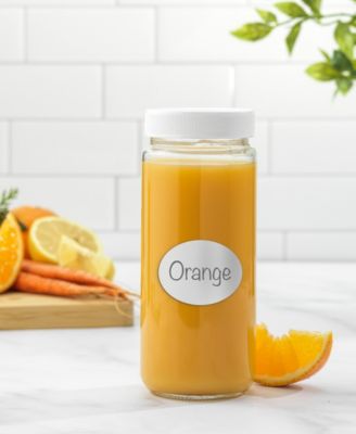 Glass Canning Juice Bottles with Lids, Set of 8