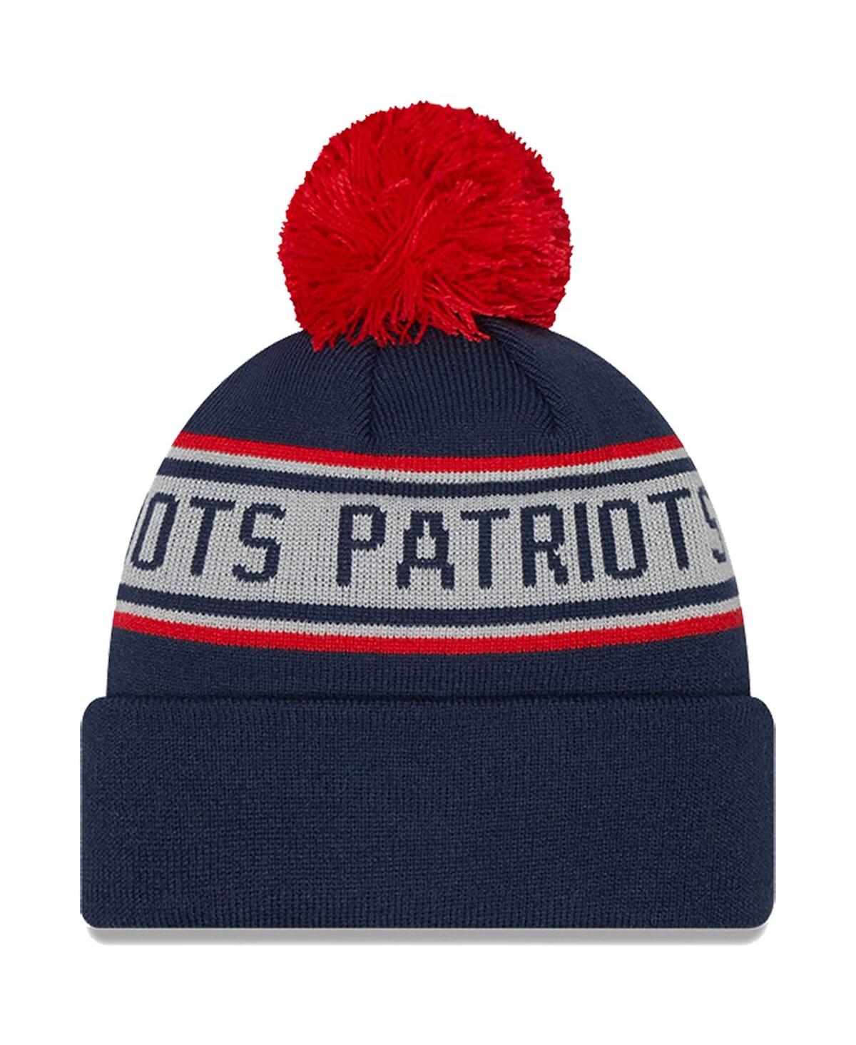 Shop New Era Preschool Boys And Girls  Navy New England Patriots Repeat Cuffed Knit Hat With Pom