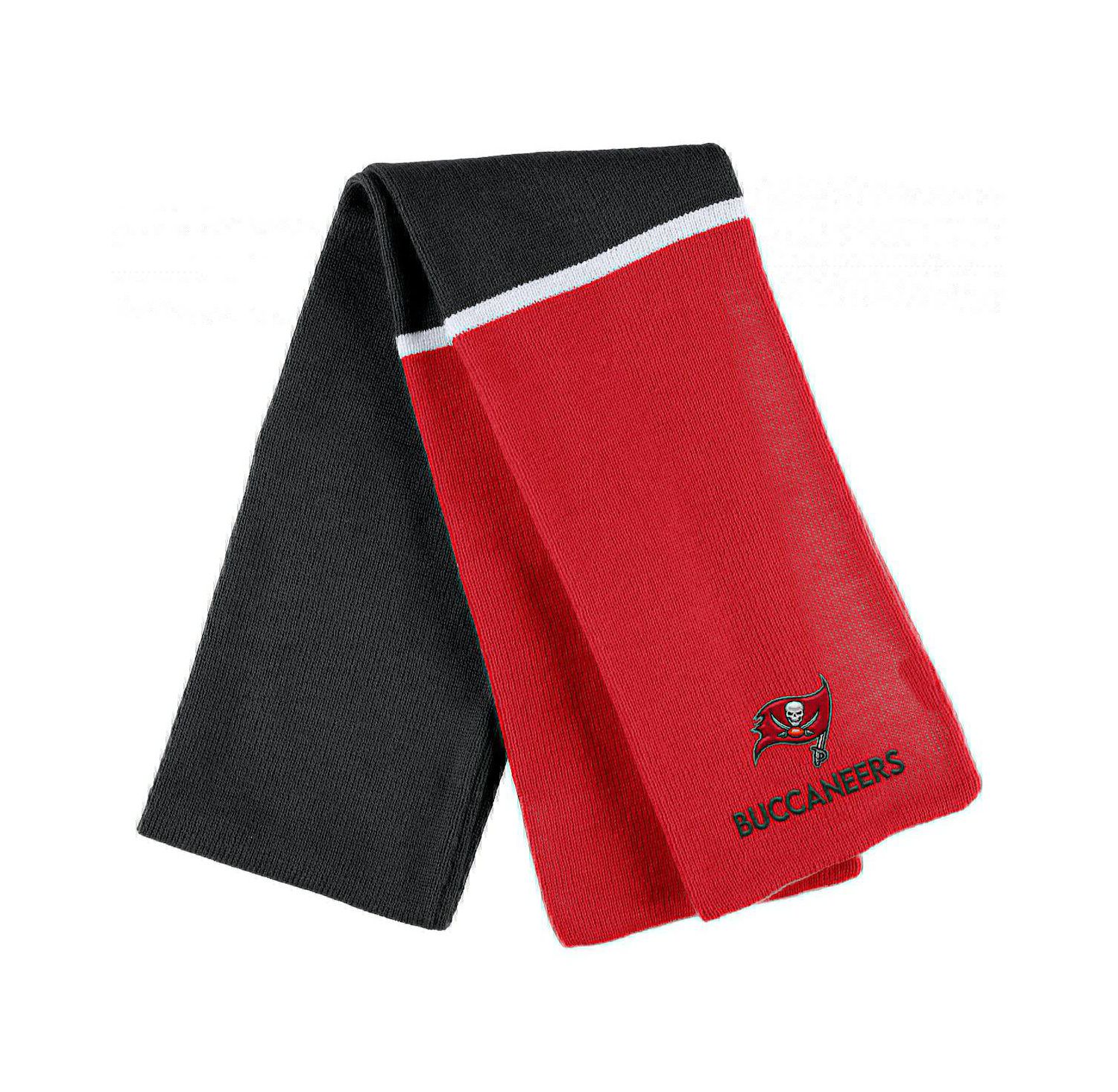 Women's Red Tampa Bay Buccaneers Colorblock Cuffed Knit Hat with Pom and Scarf Set