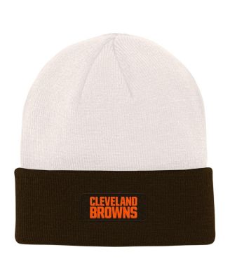 Big Boys and Girls Cream, Brown Cleveland Browns Bone Cuffed Knit Hat