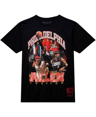 Men's Allen Iverson Black Philadelphia 76ers Hardwood Classics Bling Concert Player T-shirt