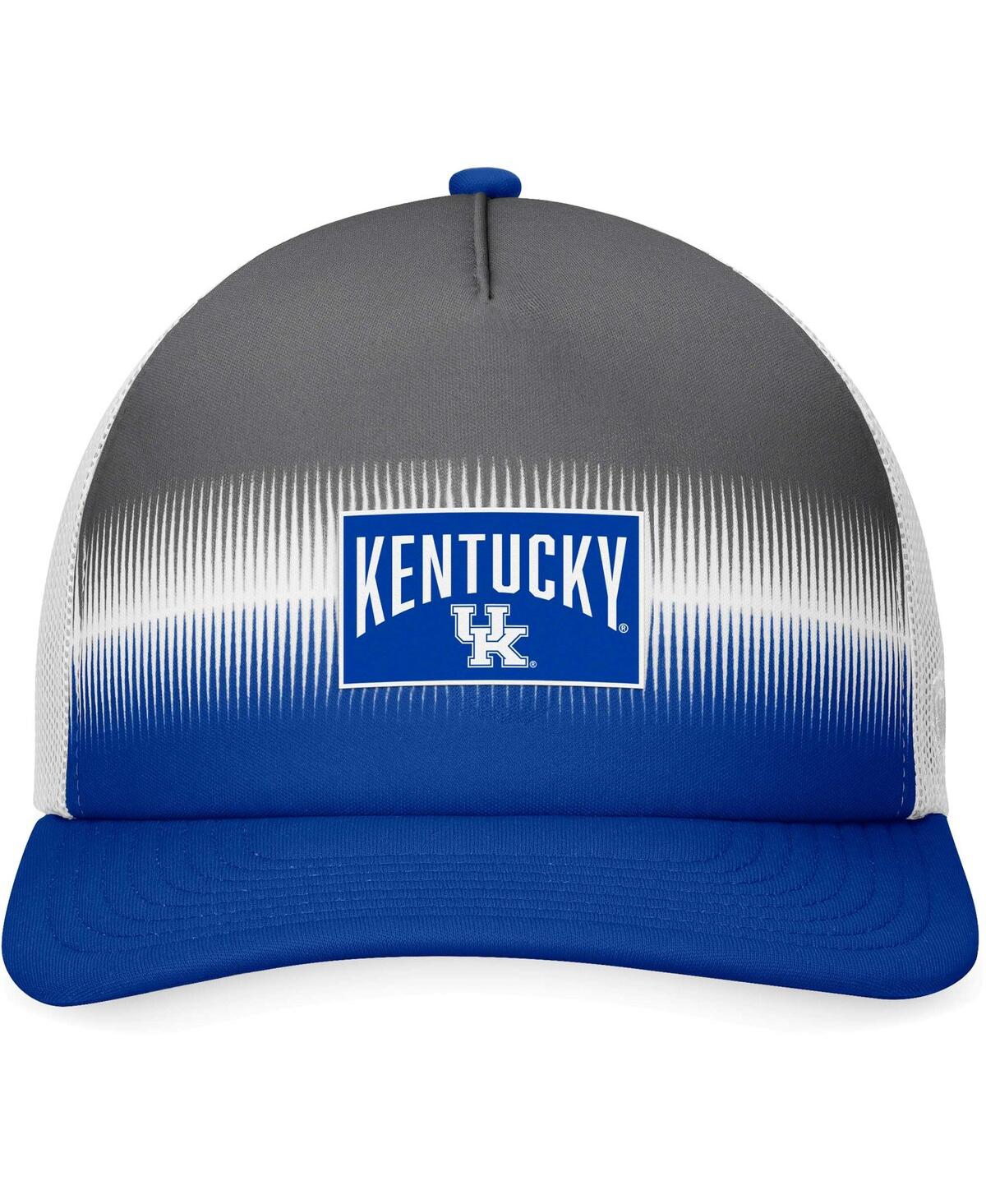 Shop Top Of The World Men's  Royal, Gray Kentucky Wildcats Daybreak Foam Trucker Adjustable Hat In Royal,gray