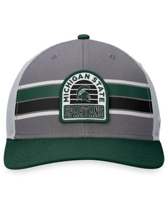 Men's Gray, Green Michigan State Spartans Aurora Trucker Adjustable Hat
