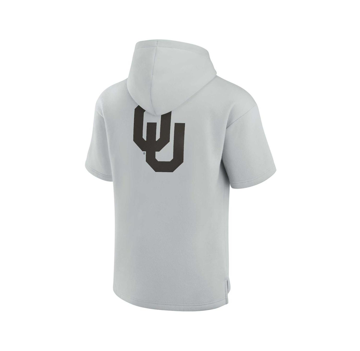 Men's and Women's Gray Oklahoma Sooners Super Soft Fleece Short Sleeve Pullover Hoodie