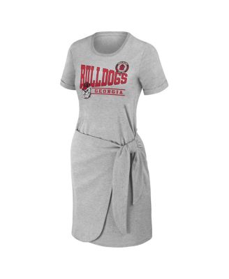 Women's Heather Gray Georgia Bulldogs Knotted T-shirt Dress