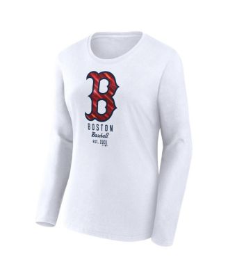 Women's White Boston Red Sox Long Sleeve T-shirt