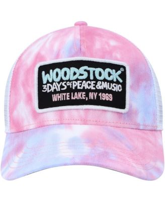 Men's Pink, White Woodstock Valin Trucker Snapback Hat