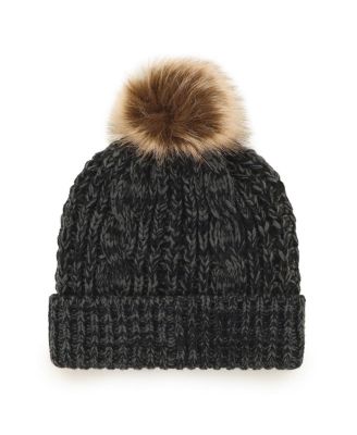 Women's Black Miami Heat Meeko Cuffed Knit Hat with Pom