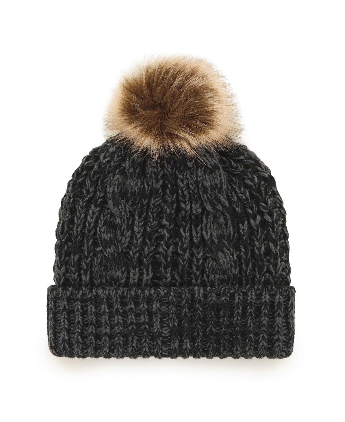 47 BRAND WOMEN'S '47 BRAND BLACK MIAMI HEAT MEEKO CUFFED KNIT HAT WITH POM 