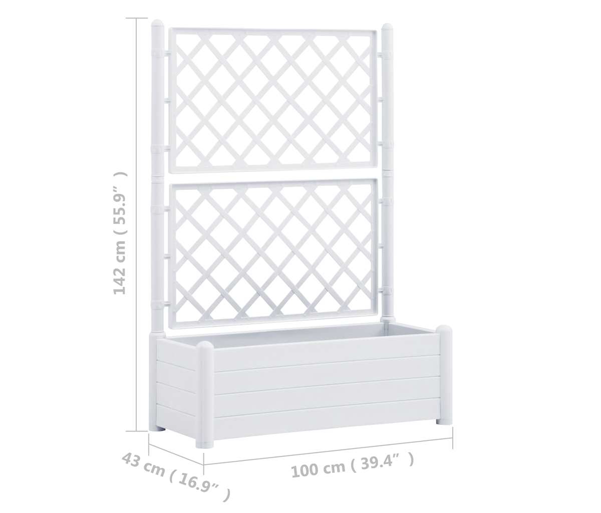 vidaXL Garden Planter with Trellis 39.4