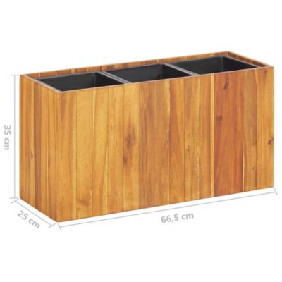 Raised Bed Brown Solid Acacia Wood Medium Planters