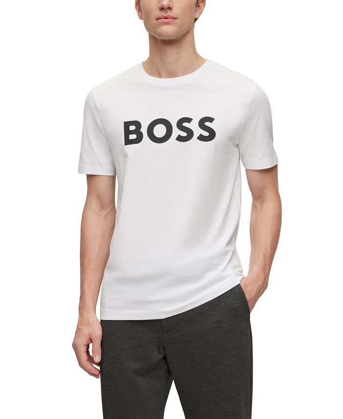 Hugo Boss Men's Rubber-Print Logo T-shirt - Macy's