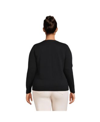 Plus Size Fine Gauge Cotton Cardigan Sweater