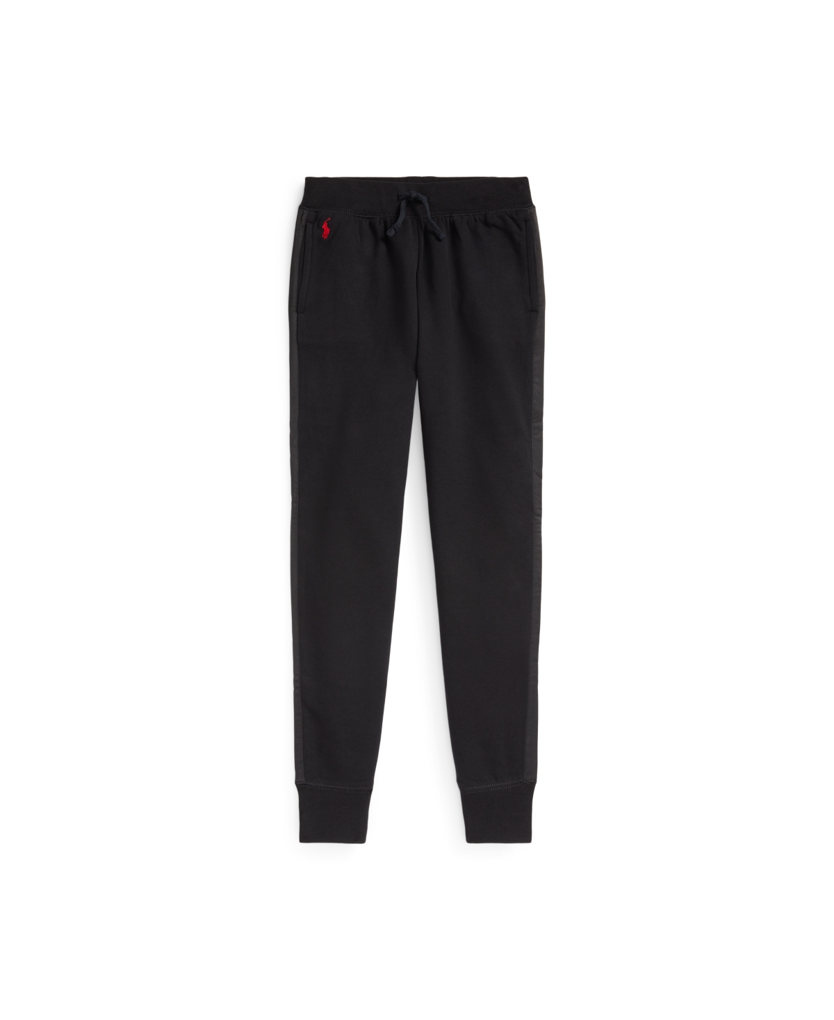 Polo Ralph Lauren Kids' Toddler And Little Girls Satin-striped Fleece Jogger Pants In Polo Black With Park Avenue Red