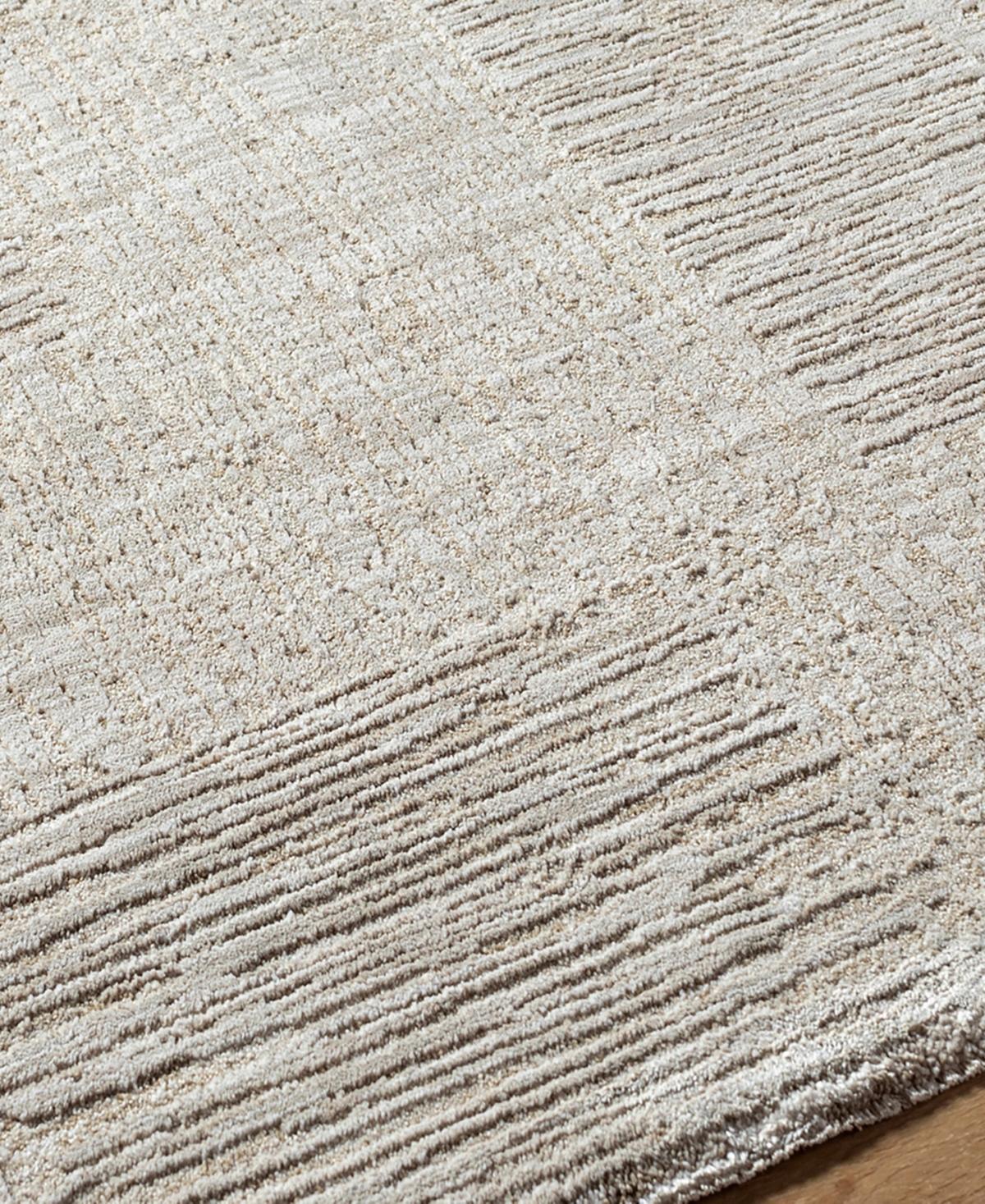 Livabliss Masterpiece High-low Mpc-2308 6'7" X 6'7" Round Area Rug In Gray