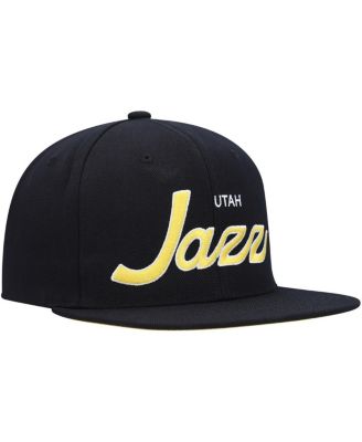 Men's Black Utah Jazz Hardwood Classics Script 2.0 Snapback Hat