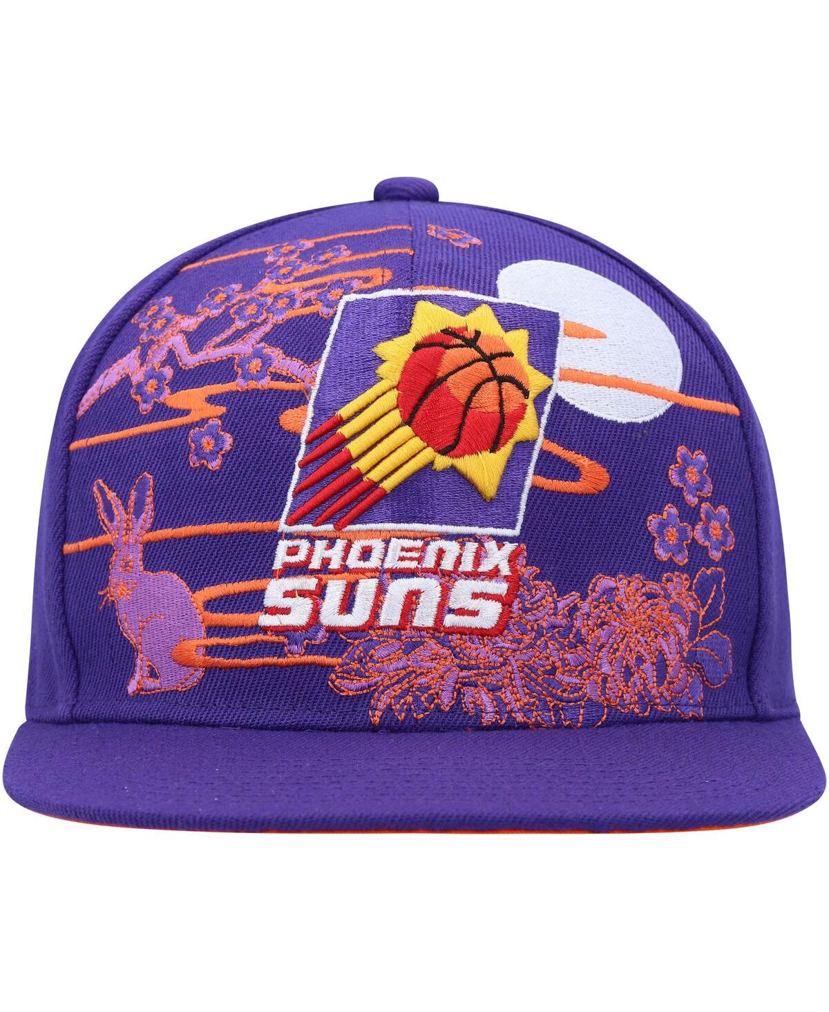 Shop Mitchell & Ness Men's  Purple Phoenix Suns Hardwood Classics Asian Heritage Scenic Snapback Hat