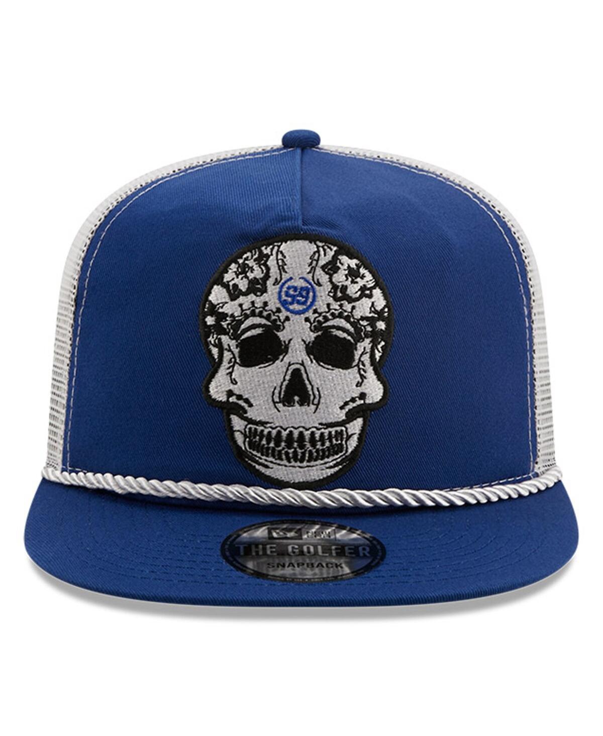 NEW ERA MEN'S NEW ERA ROYAL, WHITE TRACKHOUSE RACING GOLFER SNAPBACK ADJUSTABLE HAT 