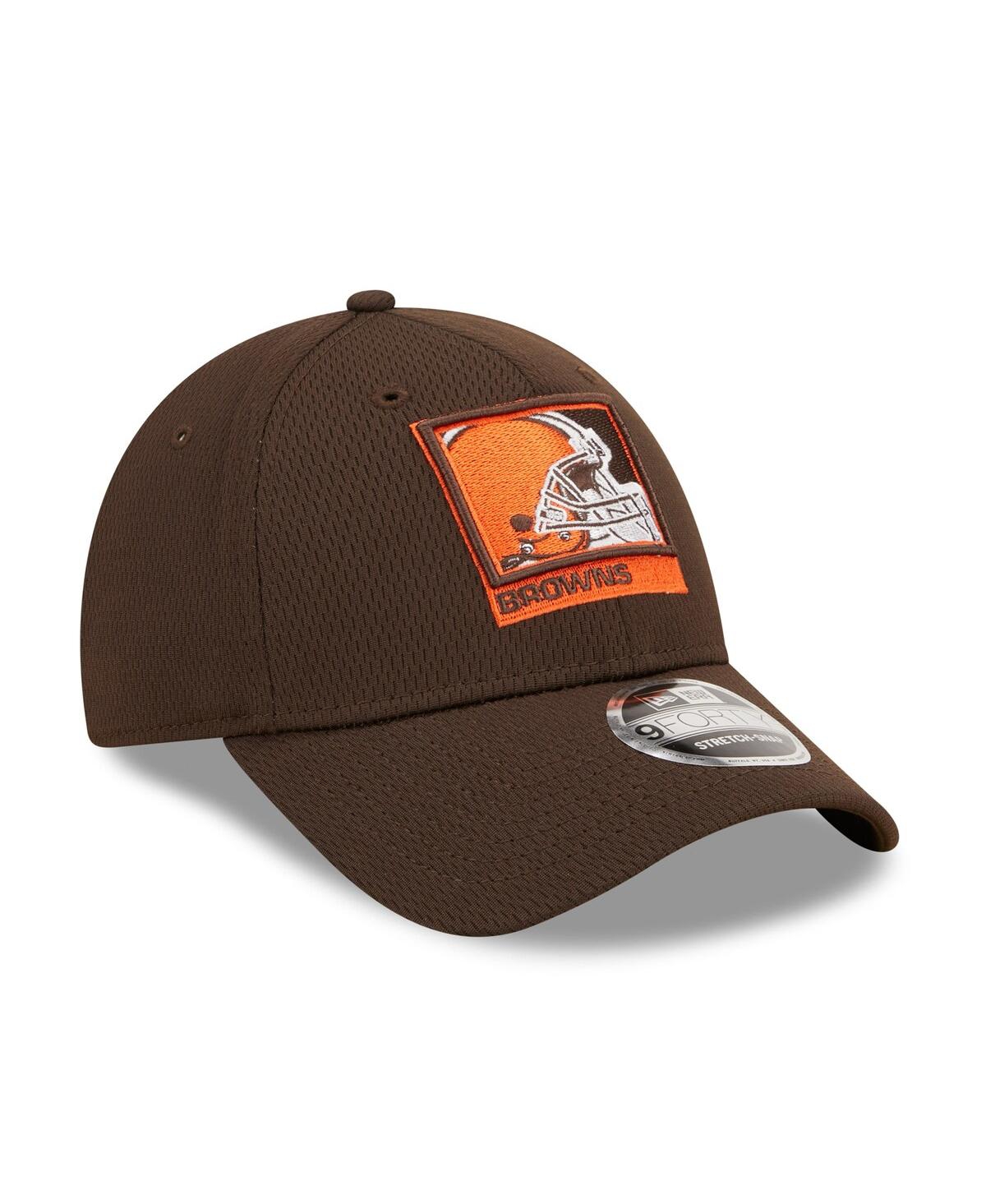 Shop New Era Men's  Brown Cleveland Browns Framed Af 9forty Snapback Hat