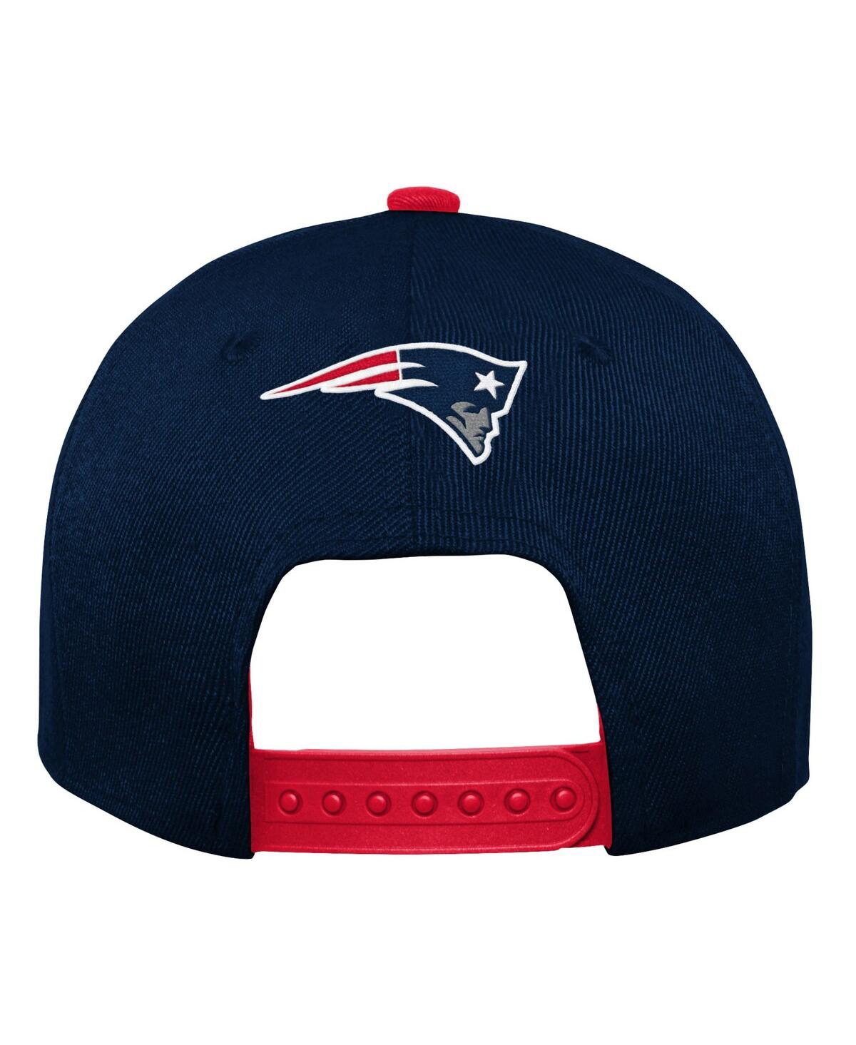 Outerstuff Big Boys And Girls Navy New England Patriots On Trend Precurved A-frame Snapback Hat In Navy