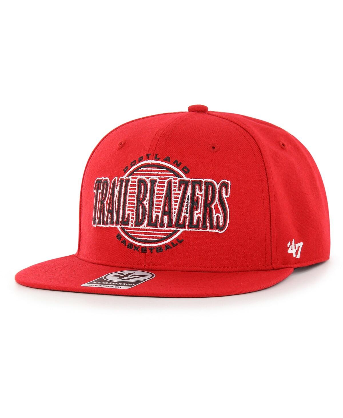 47 Brand Men's ' Red Portland Trail Blazers High Post Captain Snapback Hat