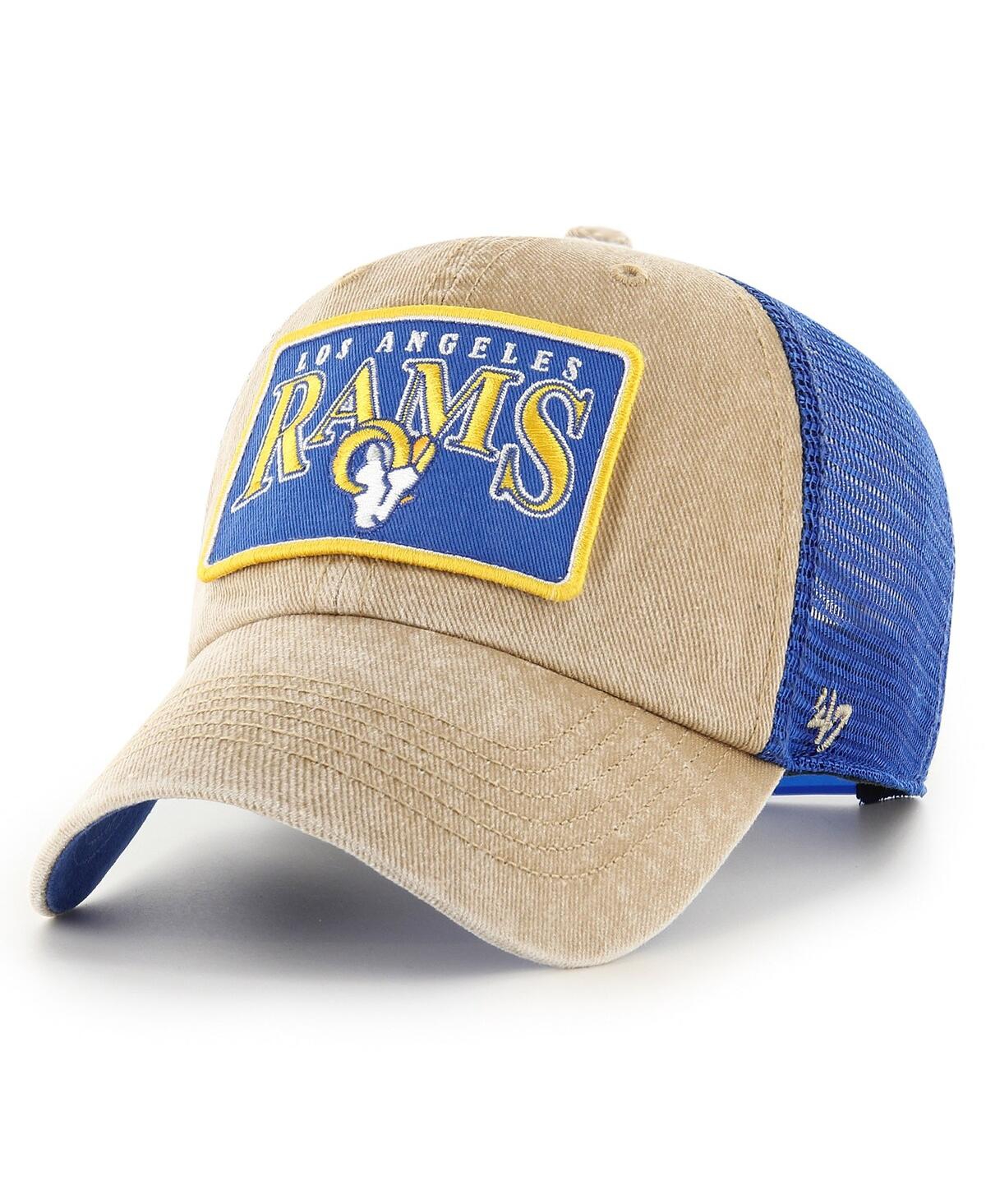 47 Brand Men's ' Khaki Los Angeles Rams Dial Trucker Clean Up Adjustable Hat