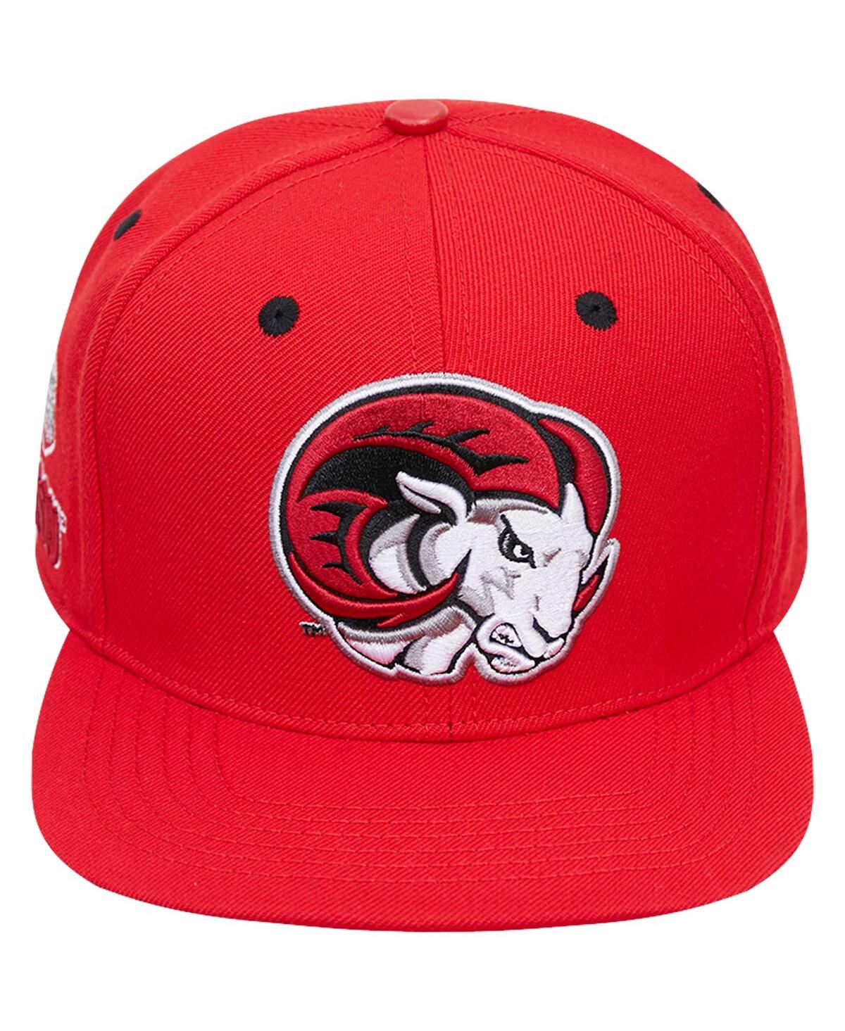 PRO STANDARD MEN'S PRO STANDARD RED WINSTON SALEM RAMS EVERGREEN MASCOT SNAPBACK HAT 