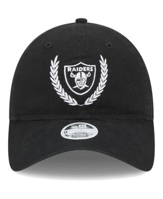 Women's Black Las Vegas Raiders Leaves 9TWENTY Adjustable Hat