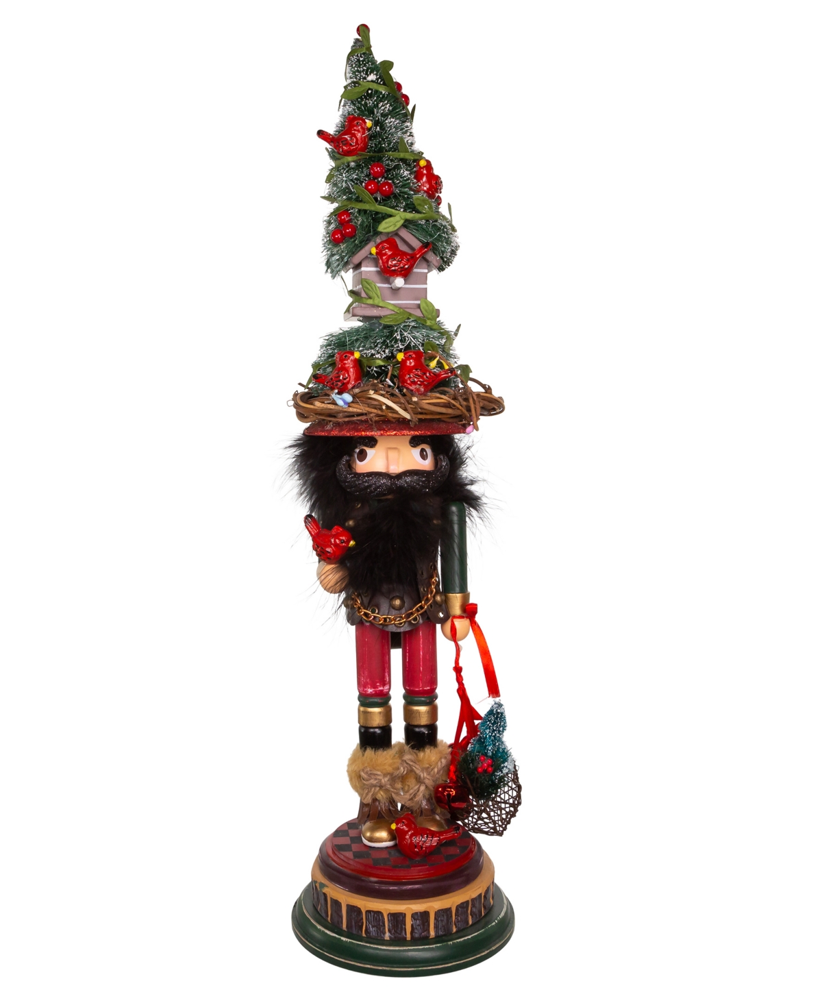 Kurt Adler Hollywood Cardinal in Tree Hat Nutcracker