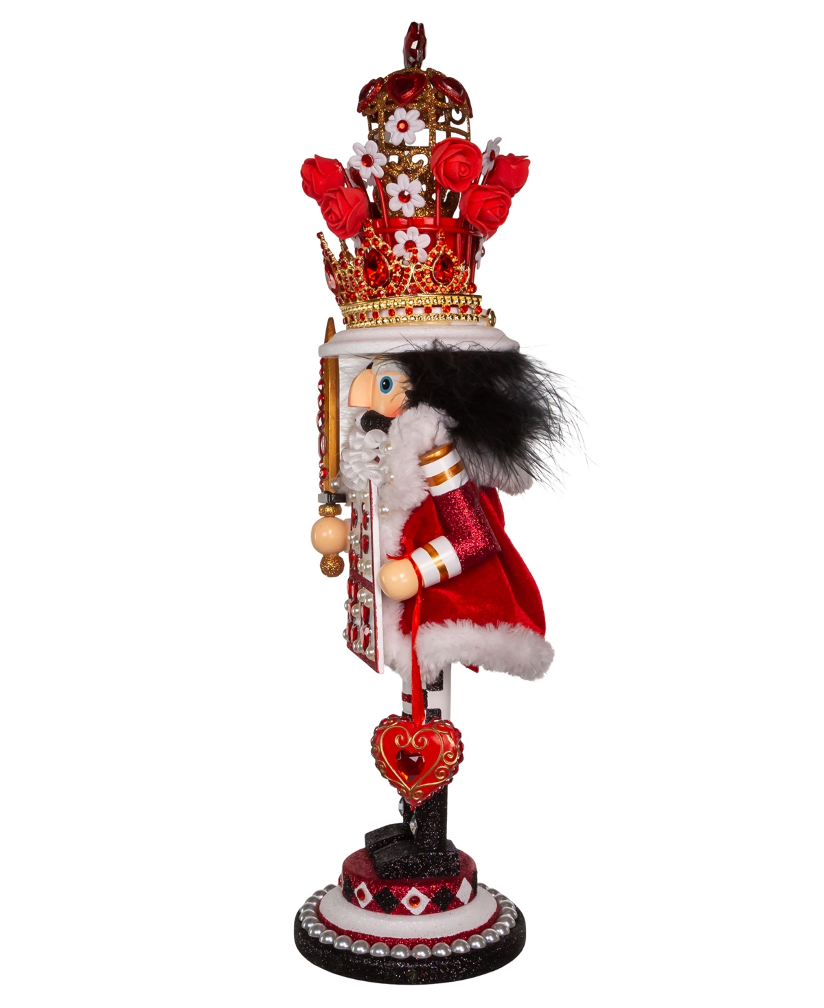 Kurt Adler 18" Hollywood King Of Hearts Nutcracker In Clear