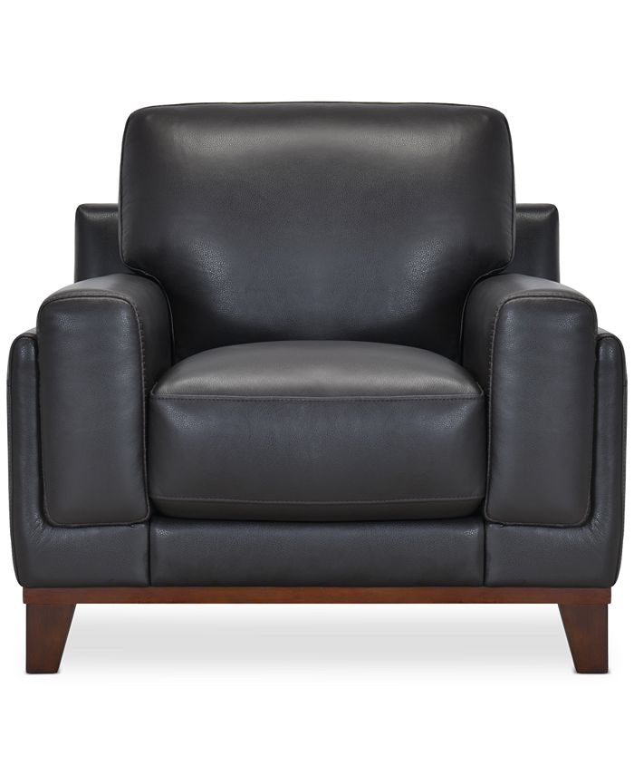 Furniture Jeddo 41" Leather Chair, Created for Macy's - Macy's
