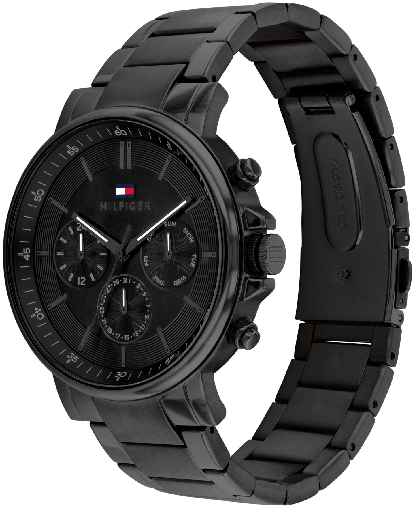 Мужские часы Tommy Hilfiger Multifunction Black Stainless Steel Watch 43mm — фото 2